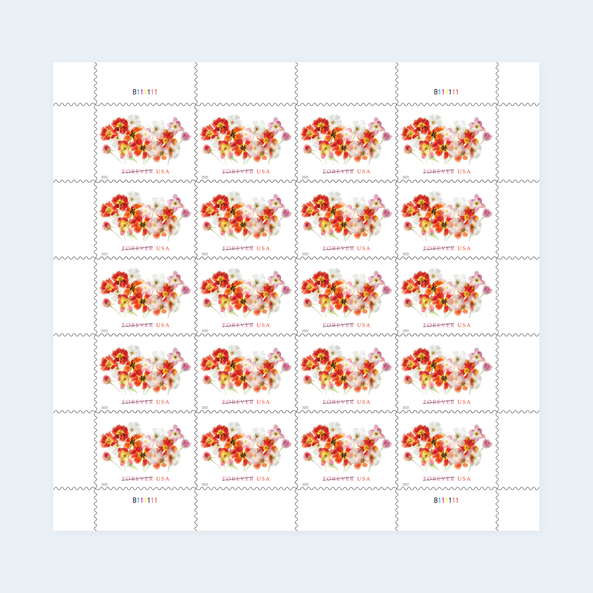 2022 Tulips Forever Stamps: Self-Adhesive Sheets for First-Class Mail, product image 1
