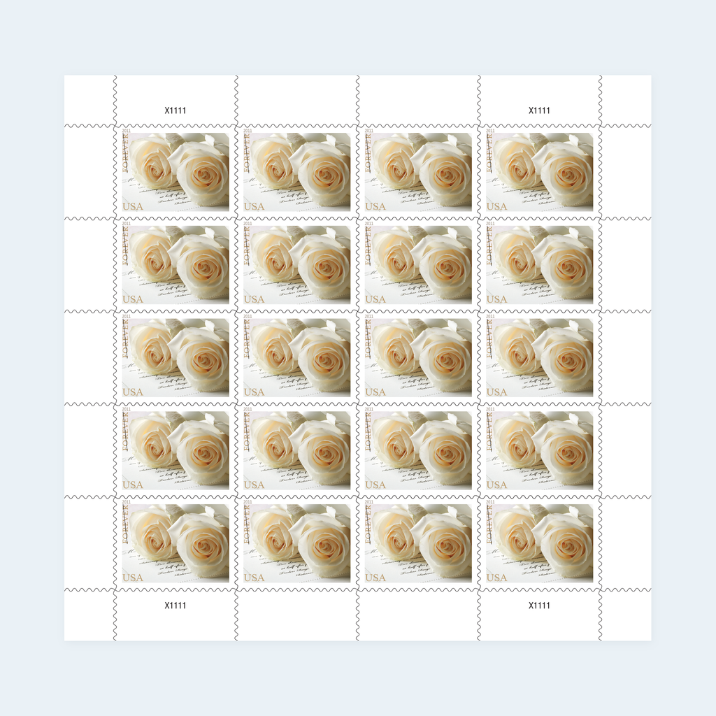 2011 Wedding Roses Forever Stamps: Self-Adhesive Sheets for First-Class Mail, product image 1