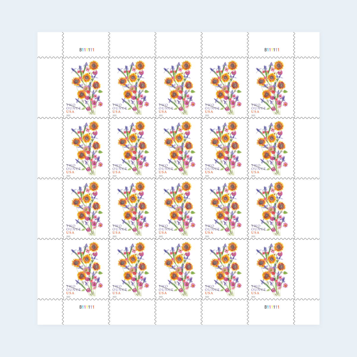 2022 Sunflower Bouquet Two-Ounce Stamps: Self-Adhesive Sheets for First-Class Mail, product image 1