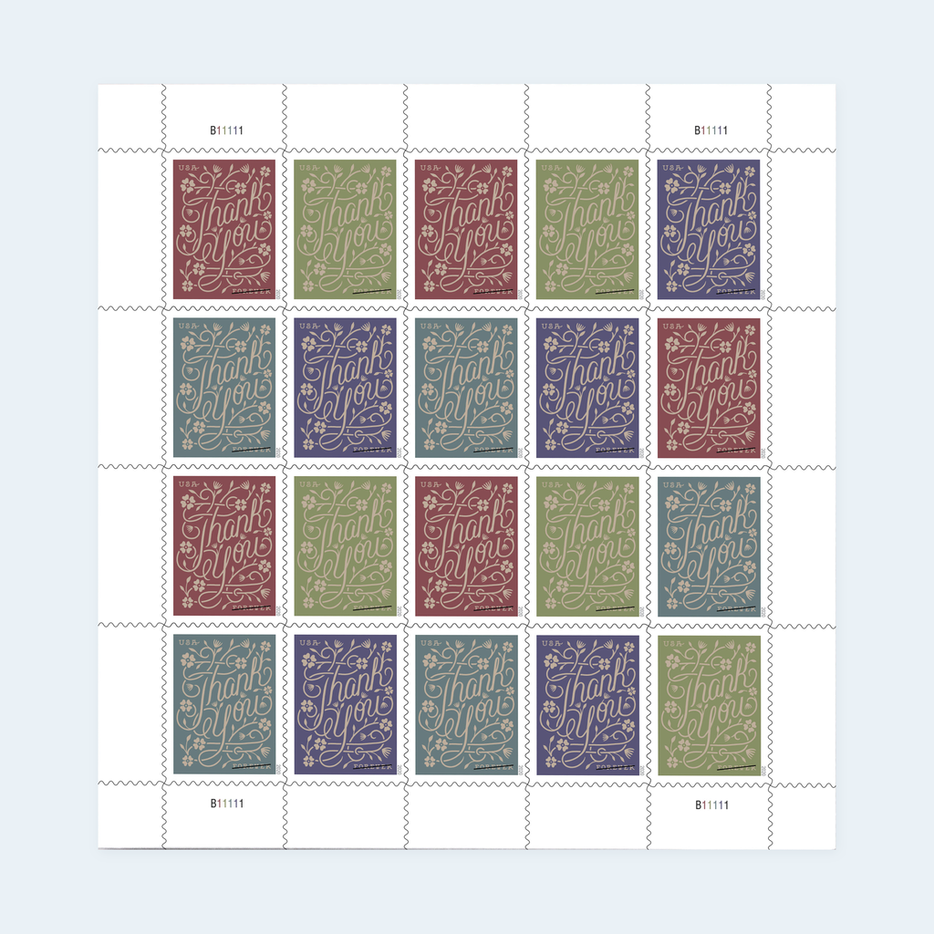 2020 Thank You Forever Stamps: Self-Adhesive Sheet for First-Class Mail, product image 1