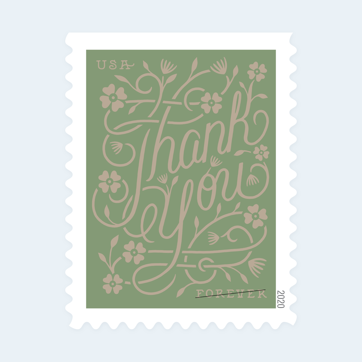 2020 Thank You Forever Stamps: Self-Adhesive Sheet for First-Class Mail, product image 2
