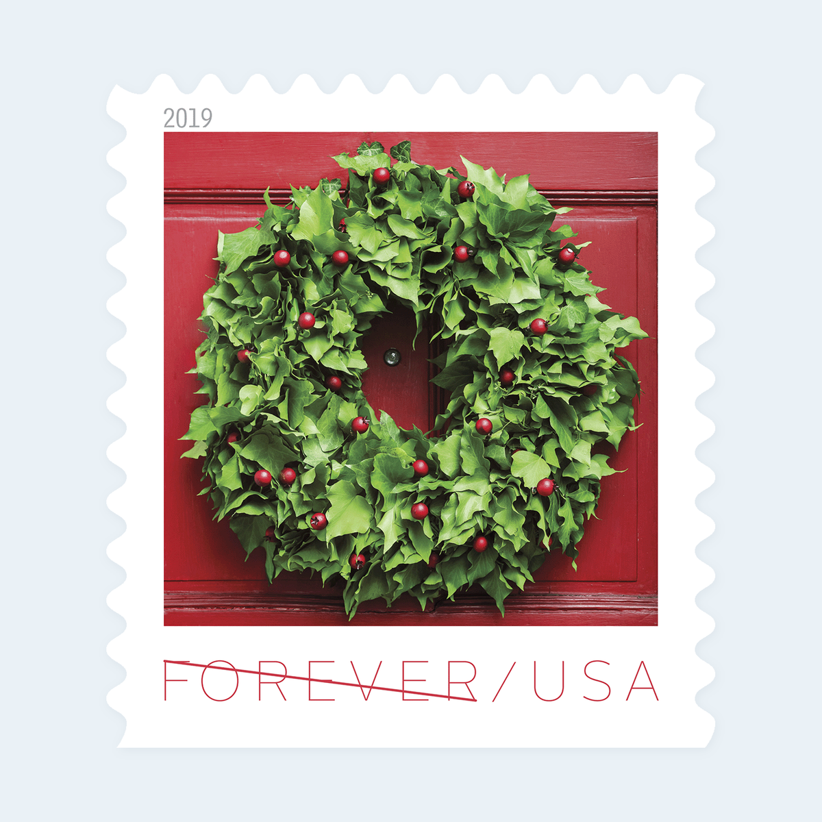 2019 Holiday Wreaths Forever Stamps: Self-Adhesive Booklet for First-Class Mail, product image 3