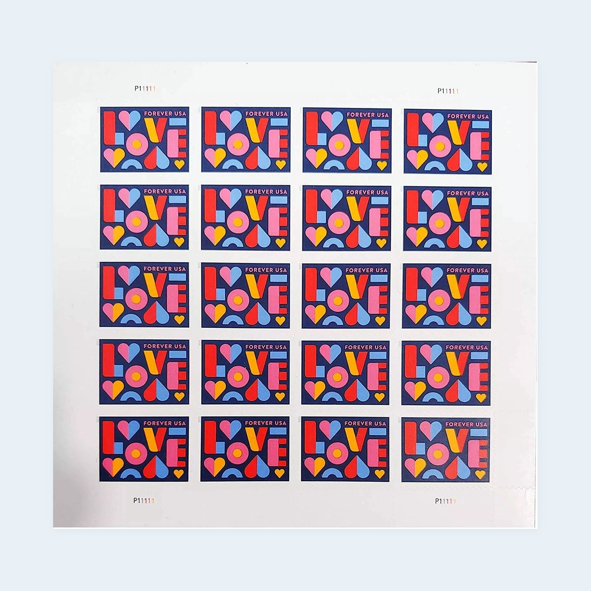2021 Love Forever Stamps: Self-Adhesive Sheets for First-Class Mail, product image 1