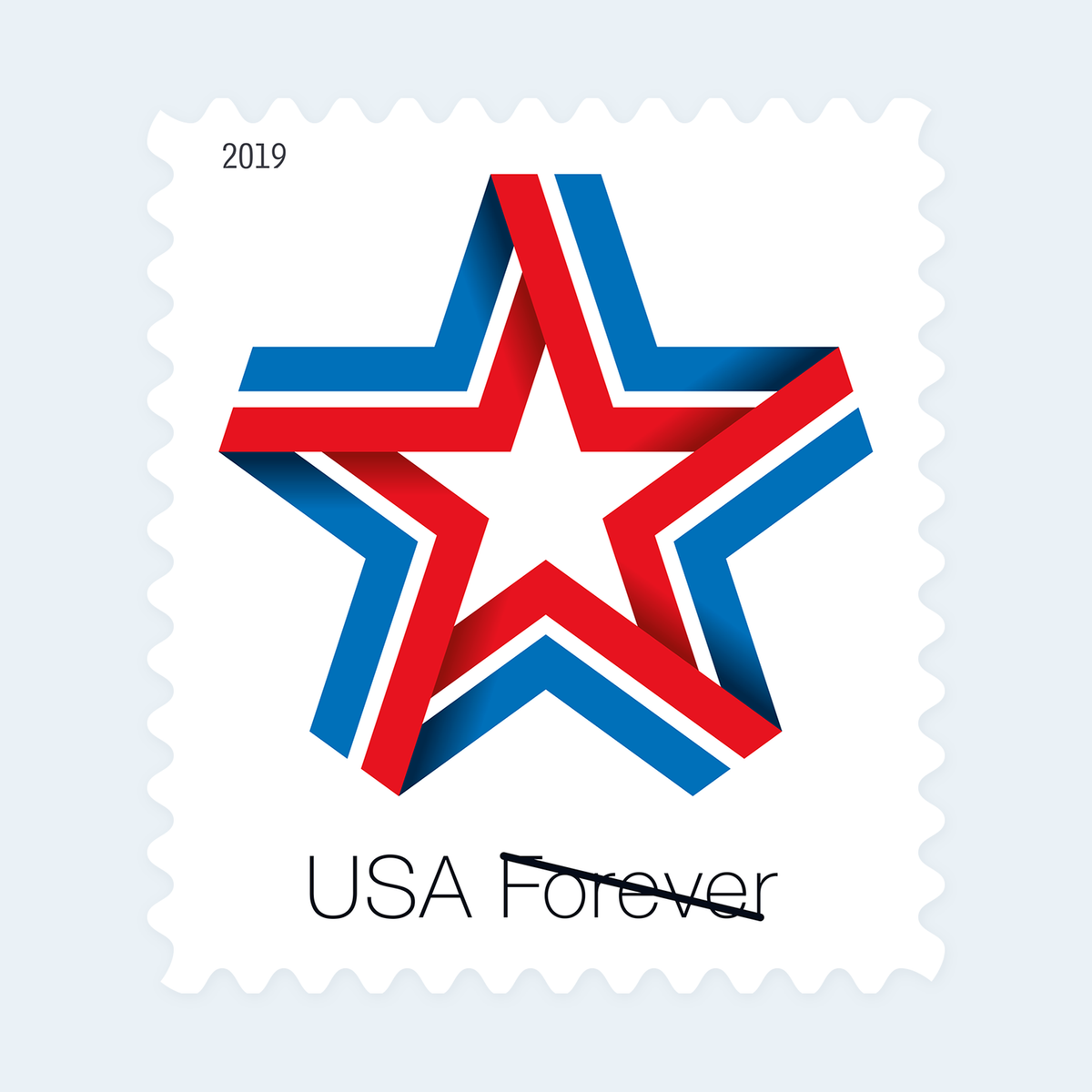 2019 Star Ribbon Forever Stamps: Self-Adhesive Sheet for First-Class Mail, product image 2