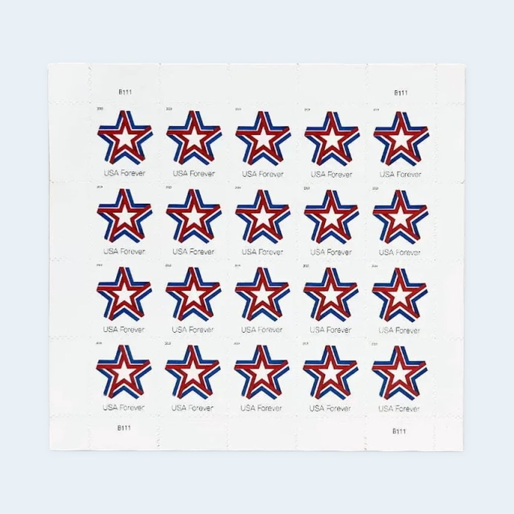 2019 Star Ribbon Forever Stamps: Self-Adhesive Sheet for First-Class Mail, product image 3