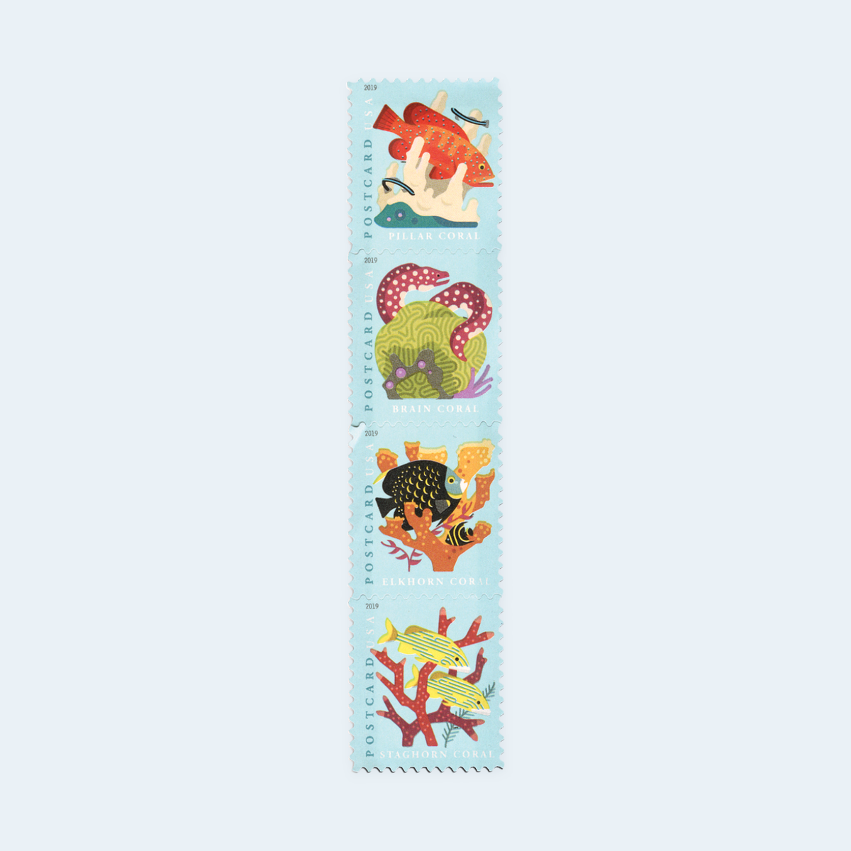 2019 Coral Reefs Postcard Stamps: Self-Adhesive Sheet for Domestic Postcards, product image 2