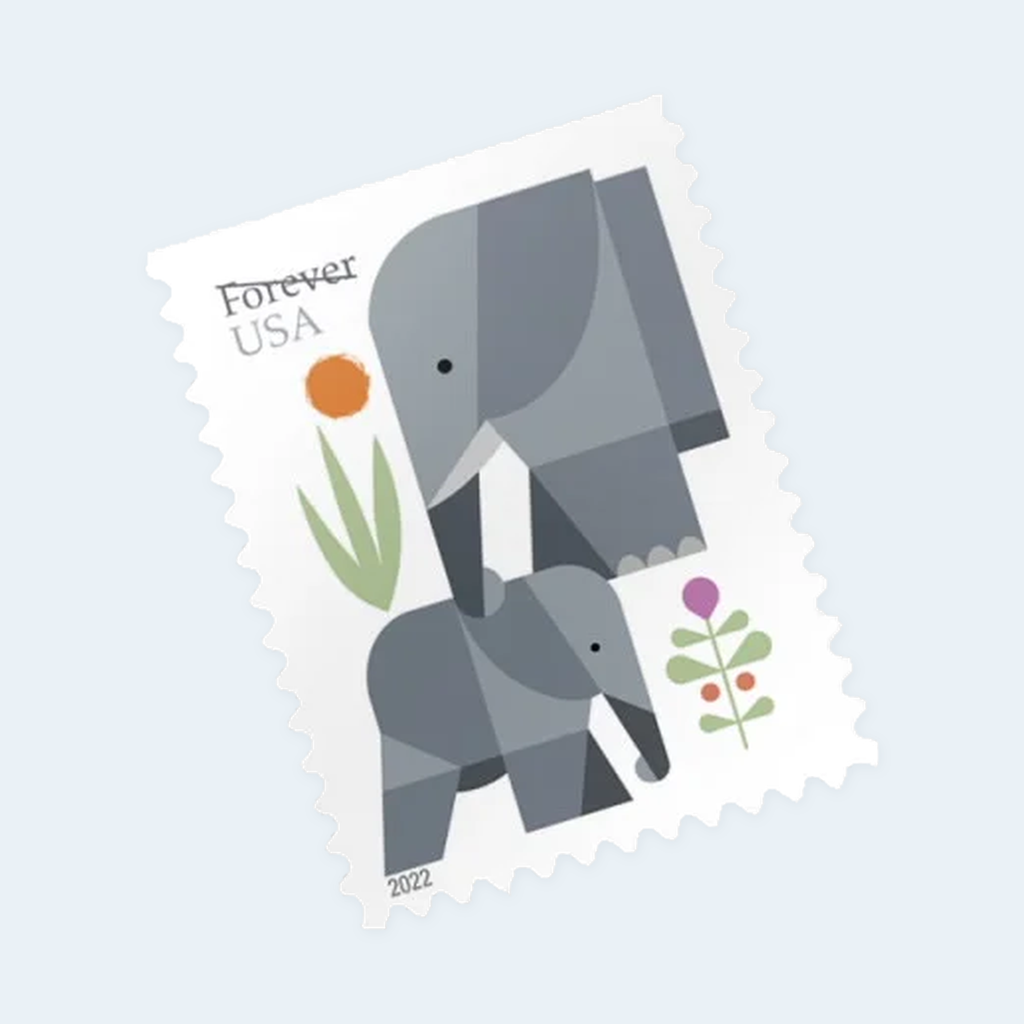 2022 Elephants Forever Stamps: Self-Adhesive Booklet for First-Class Mail, product image 3