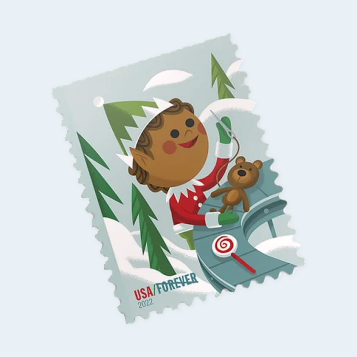 2022 Holiday Elves Forever Stamps: Self-Adhesive Booklet for First-Class Mail, product image 3