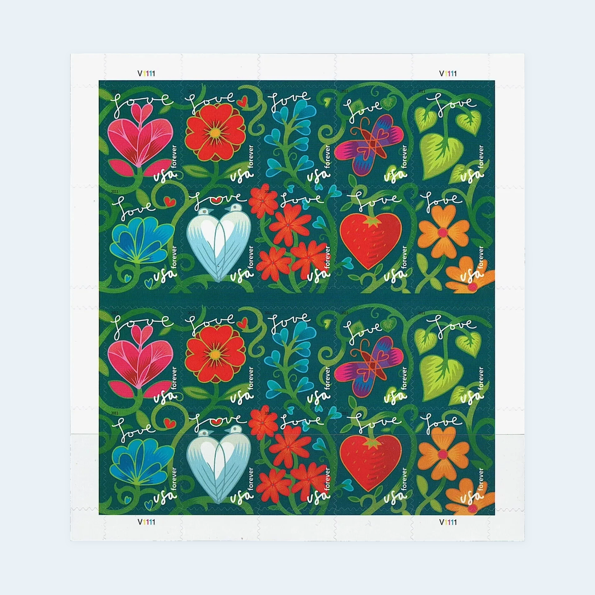 2011 Garden of Love Forever Stamps: Self-Adhesive Sheets for First-Class Mail, product image 1