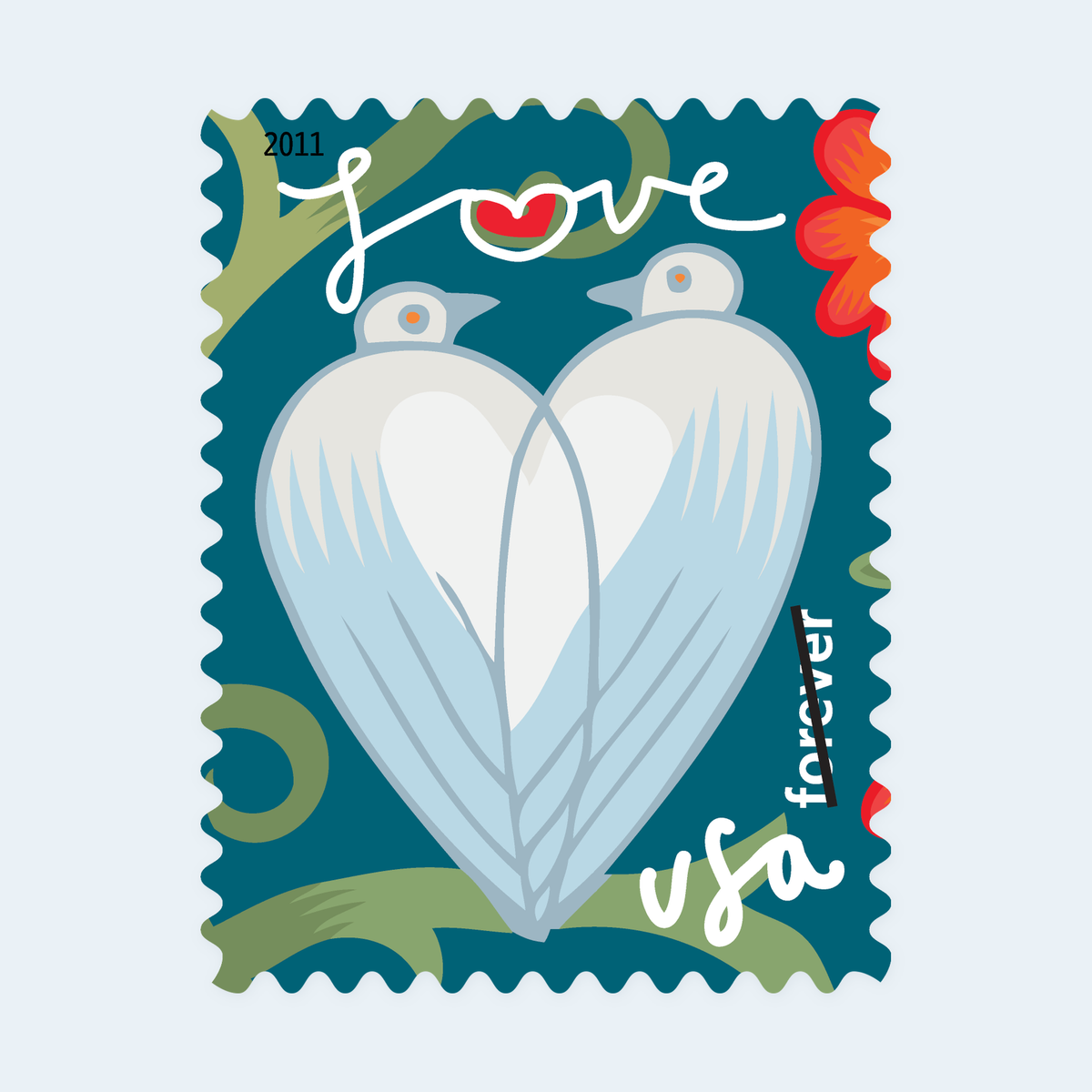 2011 Garden of Love Forever Stamps: Self-Adhesive Sheets for First-Class Mail, product image 4