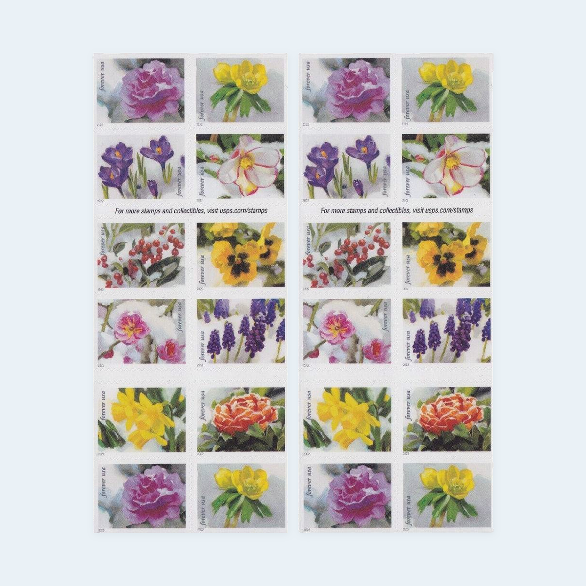 2022 Snowy Beauty Forever Stamps: Self-Adhesive Booklets for First-Class Mail, product image 1