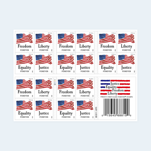 2012 Four Flags Forever Stamps: Self-Adhesive Booklet for First-Class Mail, product image 1