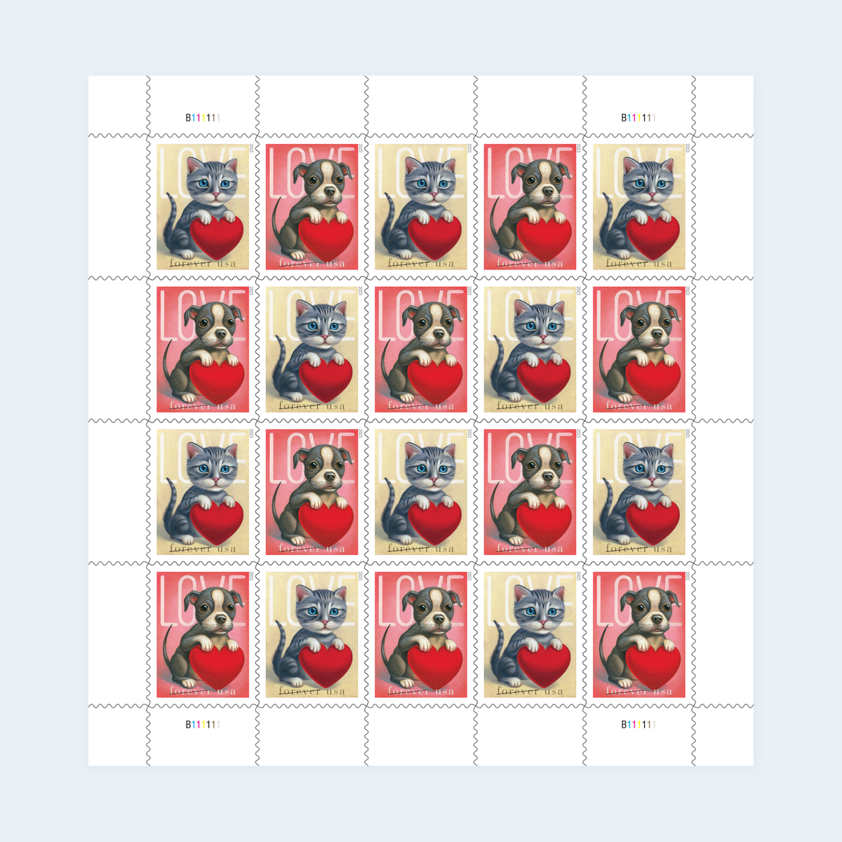 2023 Love Forever Stamps: Self-Adhesive Sheets for First-Class Mail, product image 1