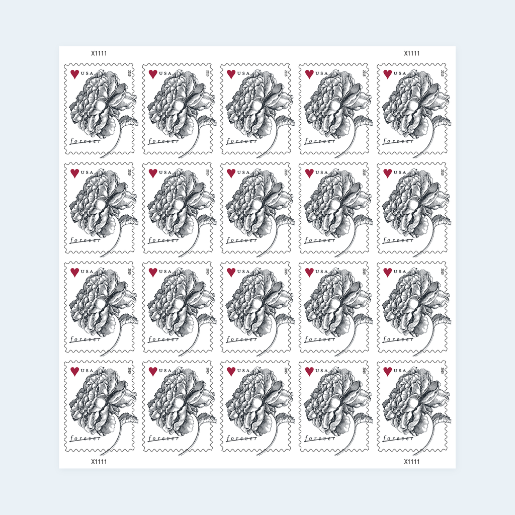 2015 Vintage Rose Forever Stamps: Self-Adhesive Sheets for First-Class Mail, product image 1