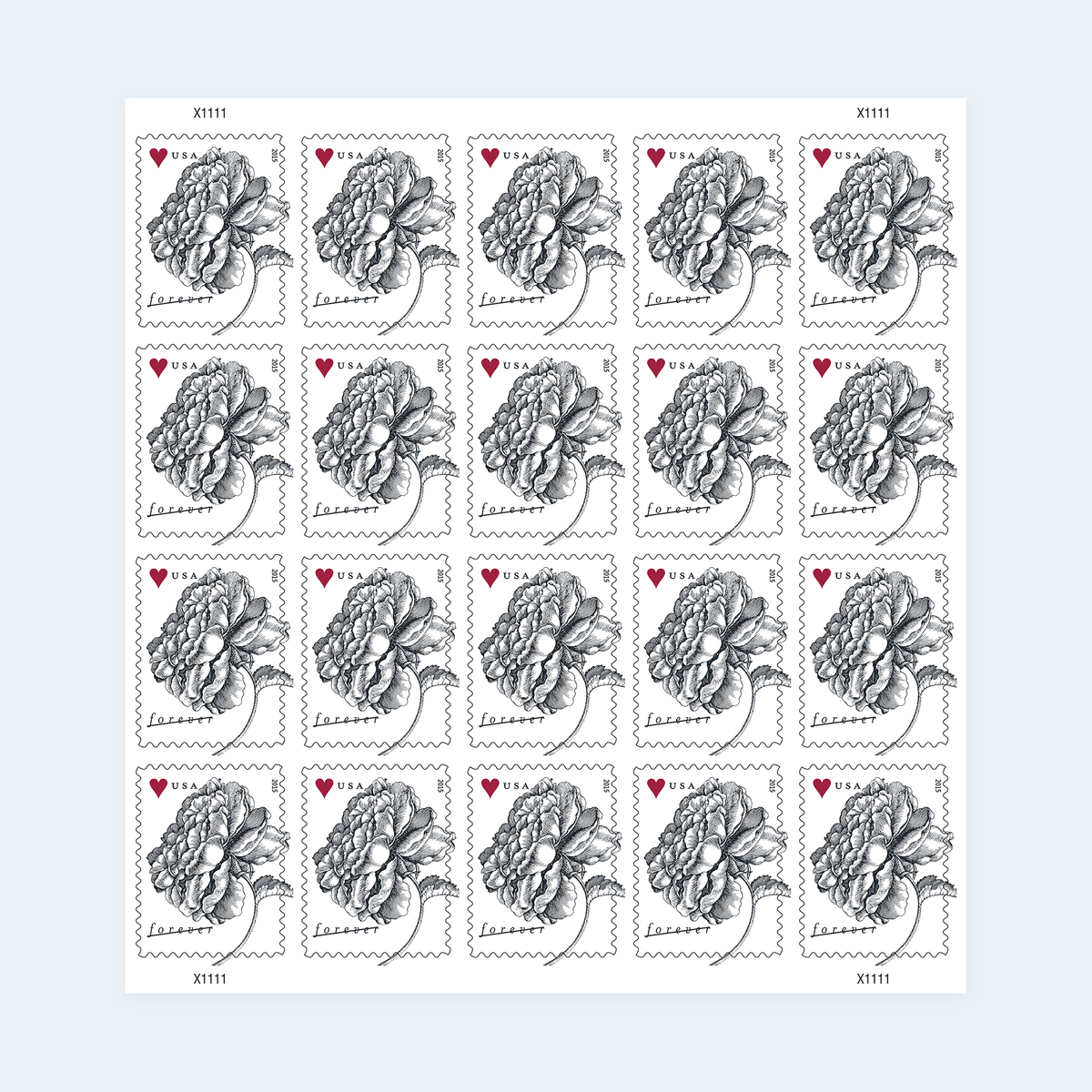 2015 Vintage Rose Forever Stamps: Self-Adhesive Sheets for First-Class Mail, product image 1