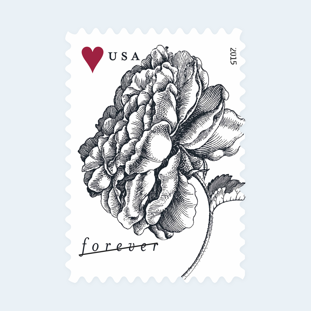 2015 Vintage Rose Forever Stamps: Self-Adhesive Sheets for First-Class Mail, product image 2