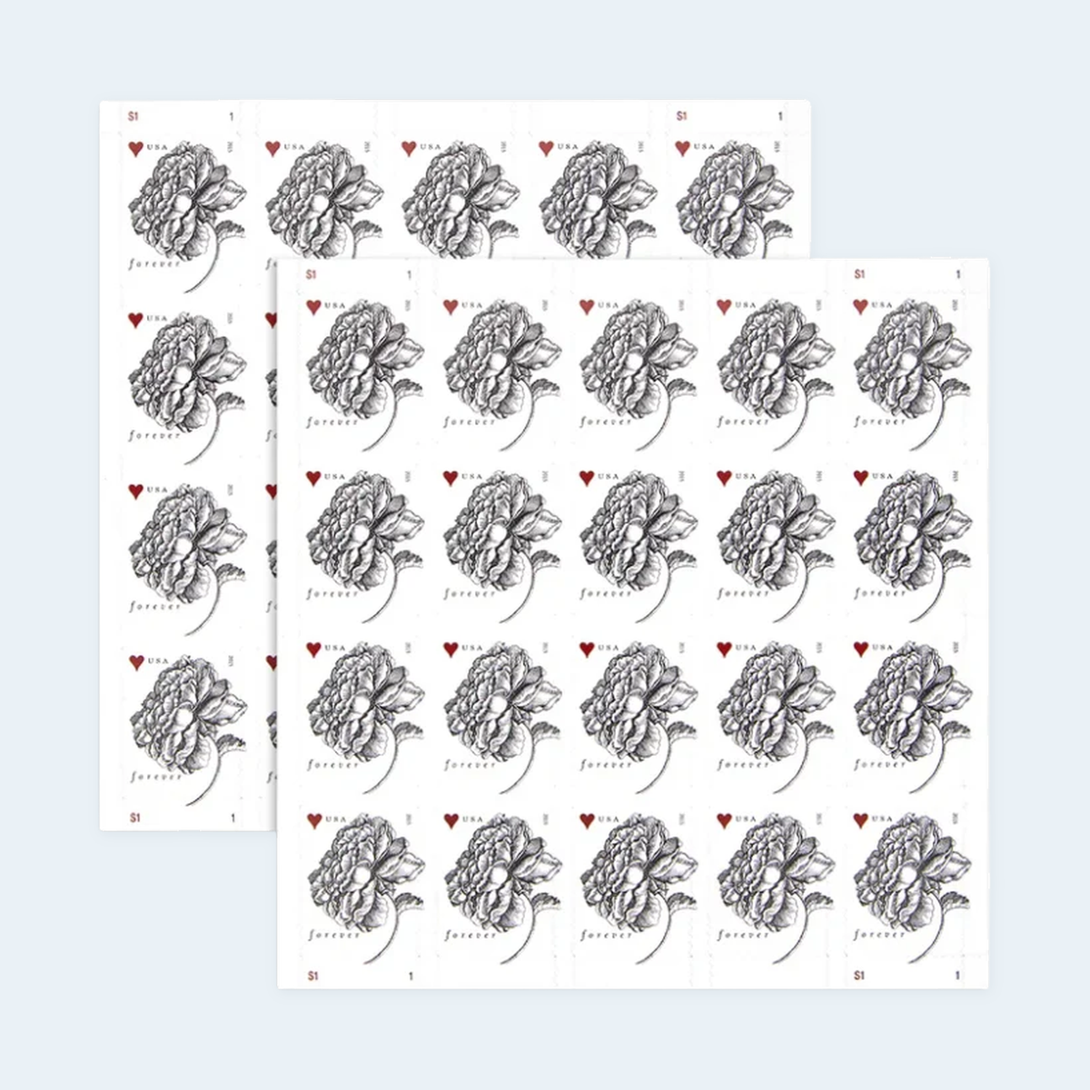 2015 Vintage Rose Forever Stamps: Self-Adhesive Sheets for First-Class Mail, product image 3