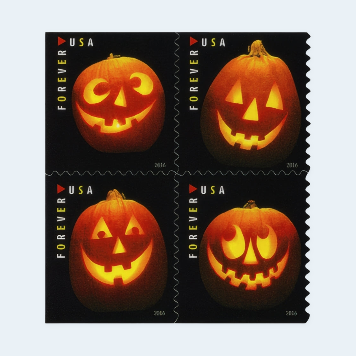 2016 Jack-o'-lanterns Forever Stamps: Self-Adhesive Booklet for First-Class Mail, product image 2