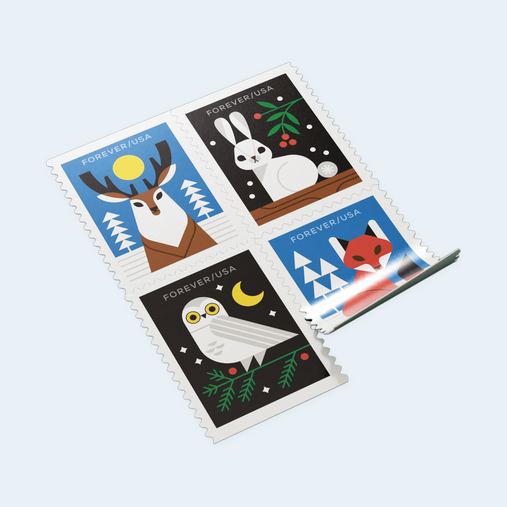 2023 Winter Woodland Animals Forever Stamps: Self-Adhesive Booklet for First-Class Mail, product image 2
