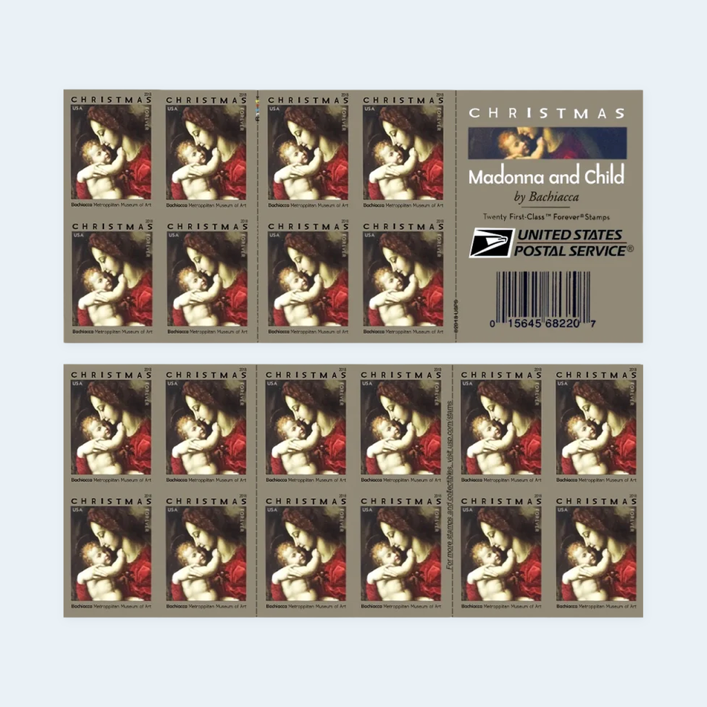 2018 Madonna and Child by Bachiacca Forever Stamps: Self-Adhesive Booklet for First-Class Mail, product image 1