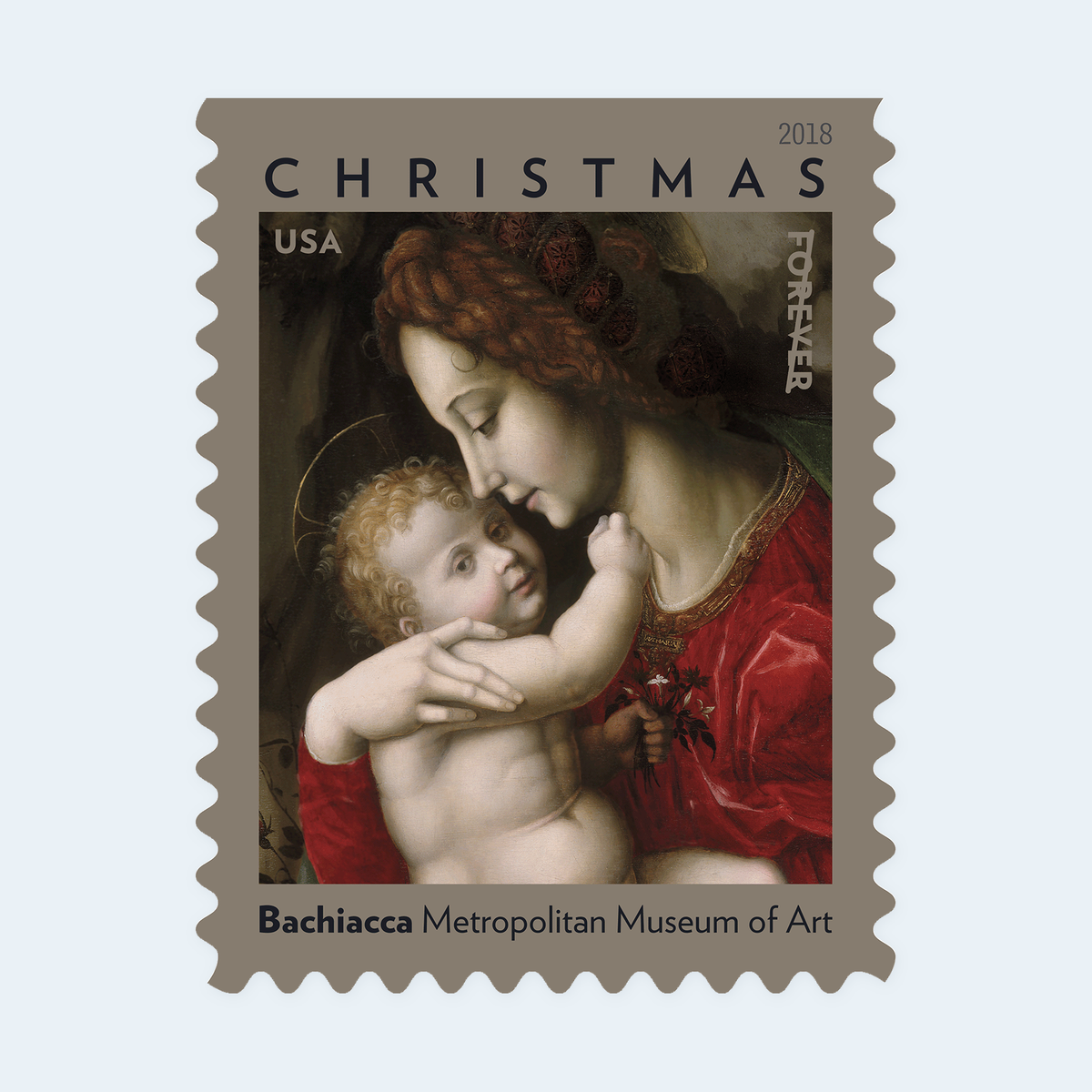 2018 Madonna and Child by Bachiacca Forever Stamps: Self-Adhesive Booklet for First-Class Mail, product image 3