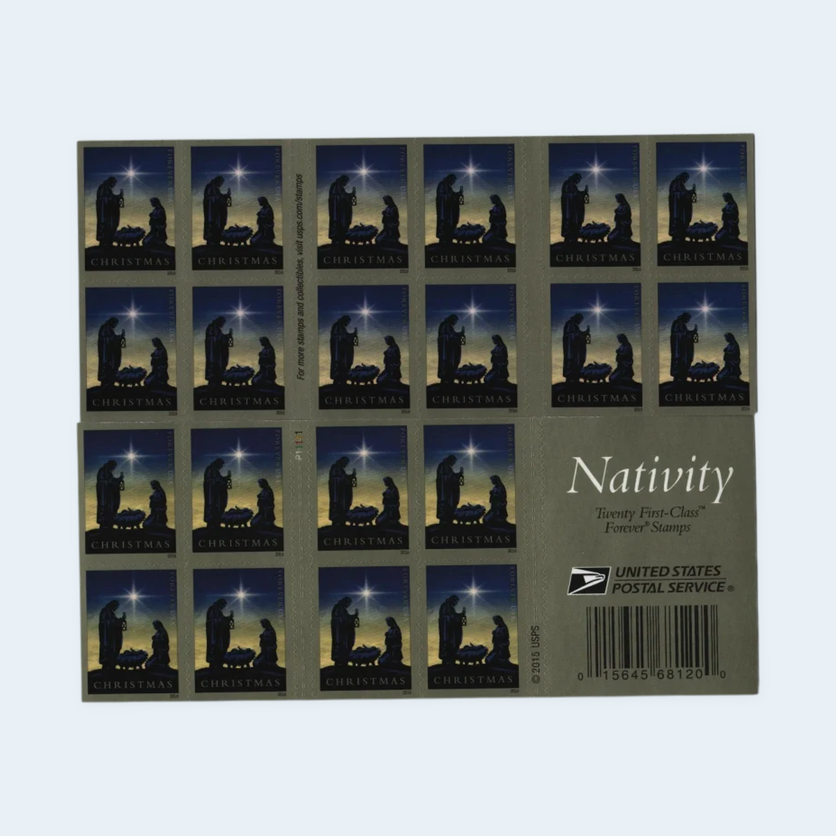 2016 Nativity Forever Stamps: Self-Adhesive Booklet for First-Class Mail, product image 1
