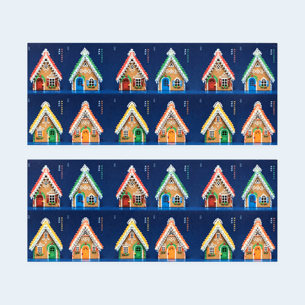 2013 Gingerbread Houses Forever Stamps: Self-Adhesive Booklet for First-Class Mail, product image 2