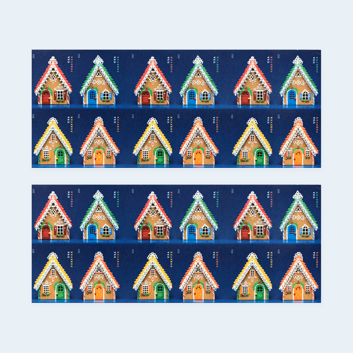 2013 Gingerbread Houses Forever Stamps: Self-Adhesive Booklet for First-Class Mail, product image 2