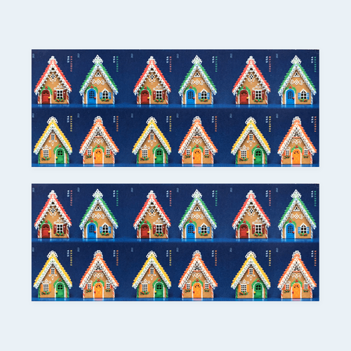2013 Gingerbread Houses Forever Stamps: Self-Adhesive Booklet for First-Class Mail, product image 2