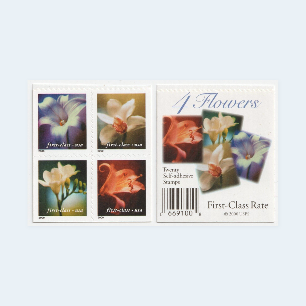 2000 Flowers Postage Stamps: Self-Adhesive Booklet for Letter Mail, product image 2