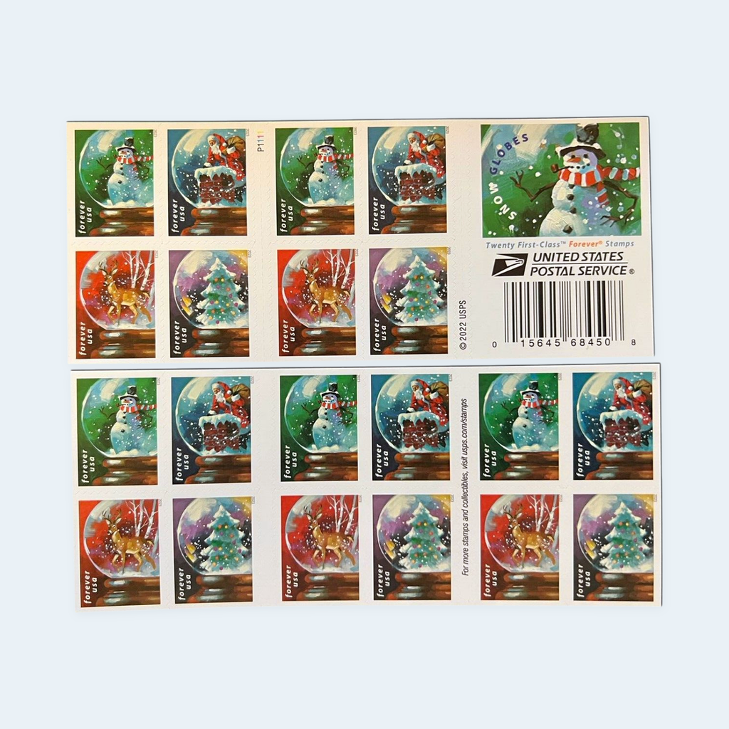 2023 Snow Globes Forever Stamps: Self-Adhesive Booklet for First-Class Mail, product image 1