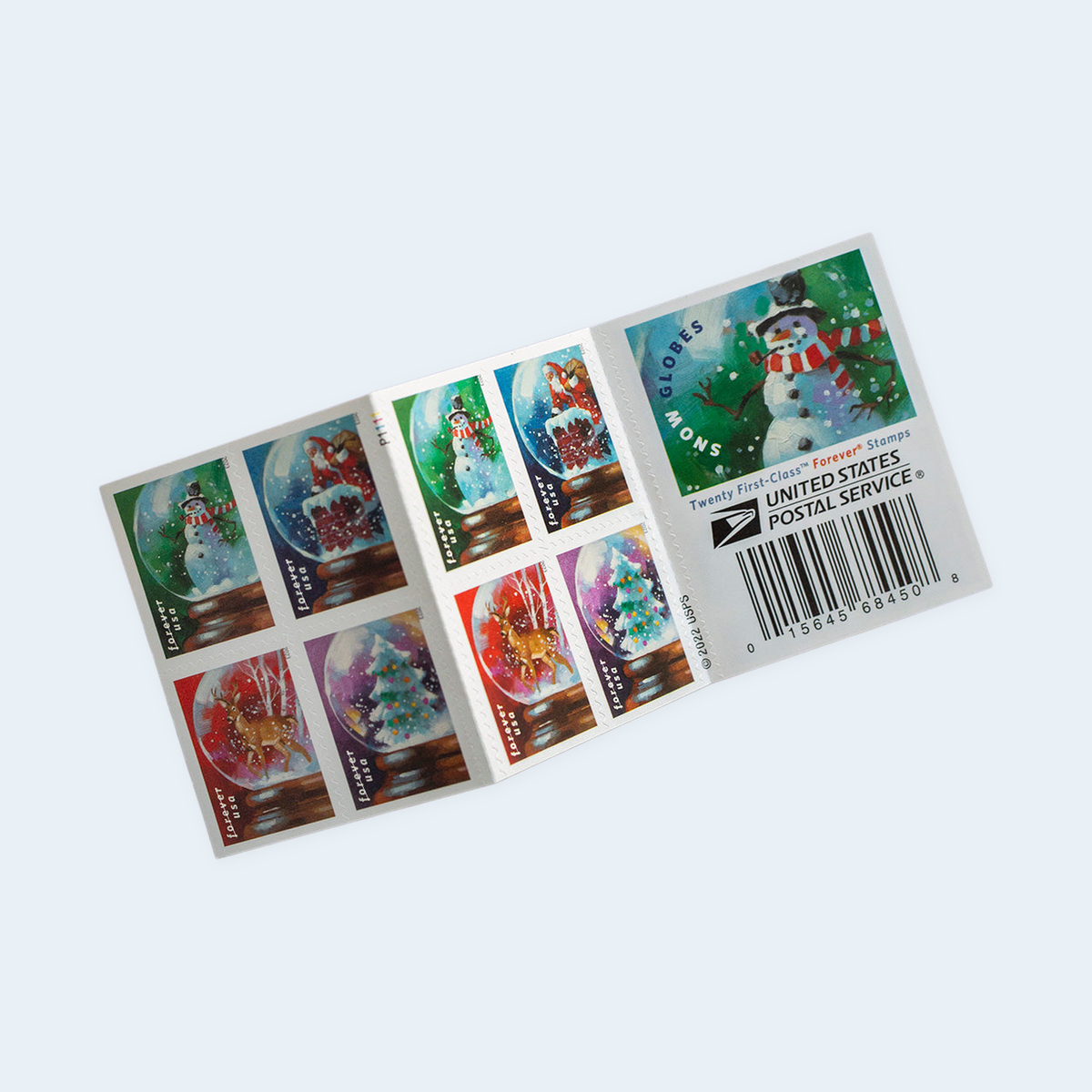 2023 Snow Globes Forever Stamps: Self-Adhesive Booklet for First-Class Mail, product image 2
