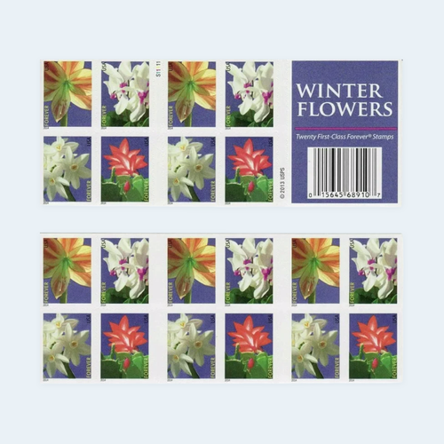 2014 Winter Flowers Forever Stamps: Self-Adhesive Booklets for First-Class Mail, product image 1