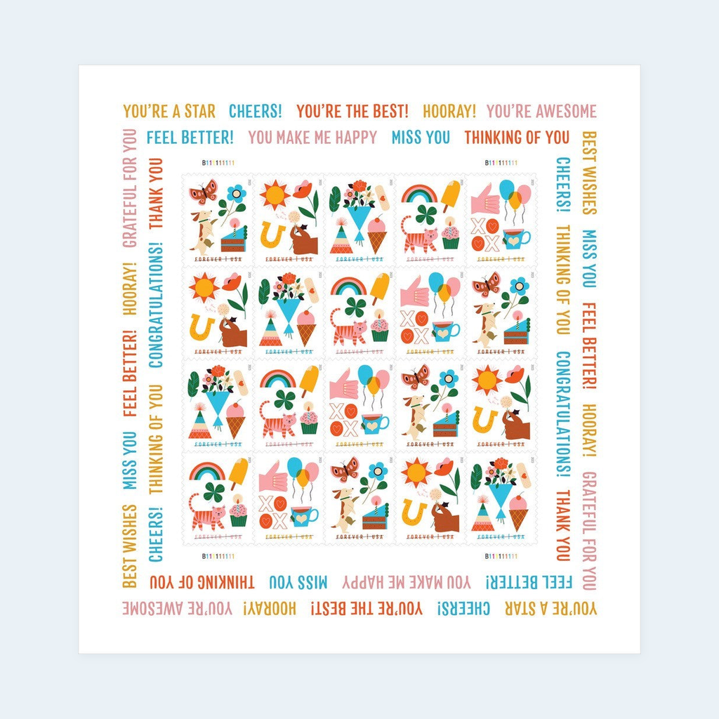 2023 Thinking of You Forever Stamps: Self-Adhesive Sheet for First-Class Mail, product image 1