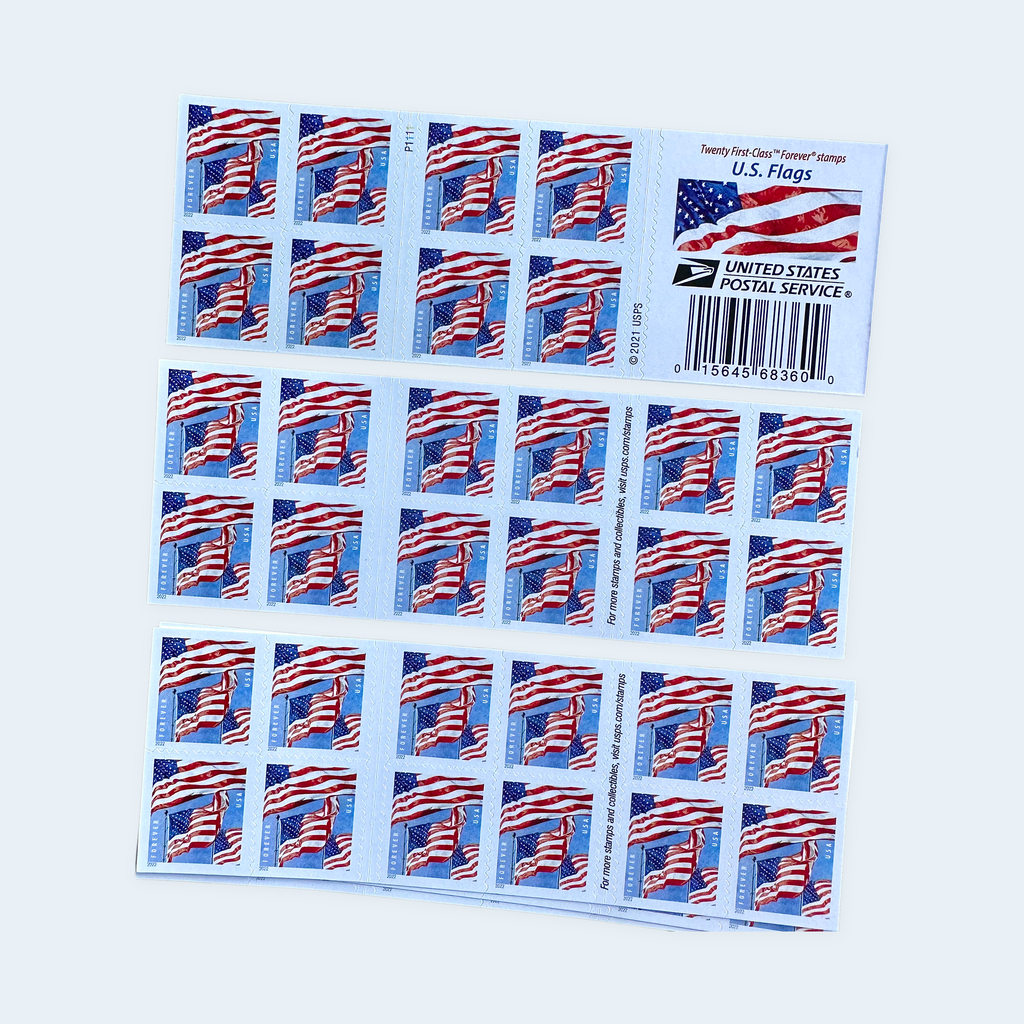 2022 U.S. Flags Forever Stamps: Self-Adhesive Booklet for First-Class Mail, product image 3