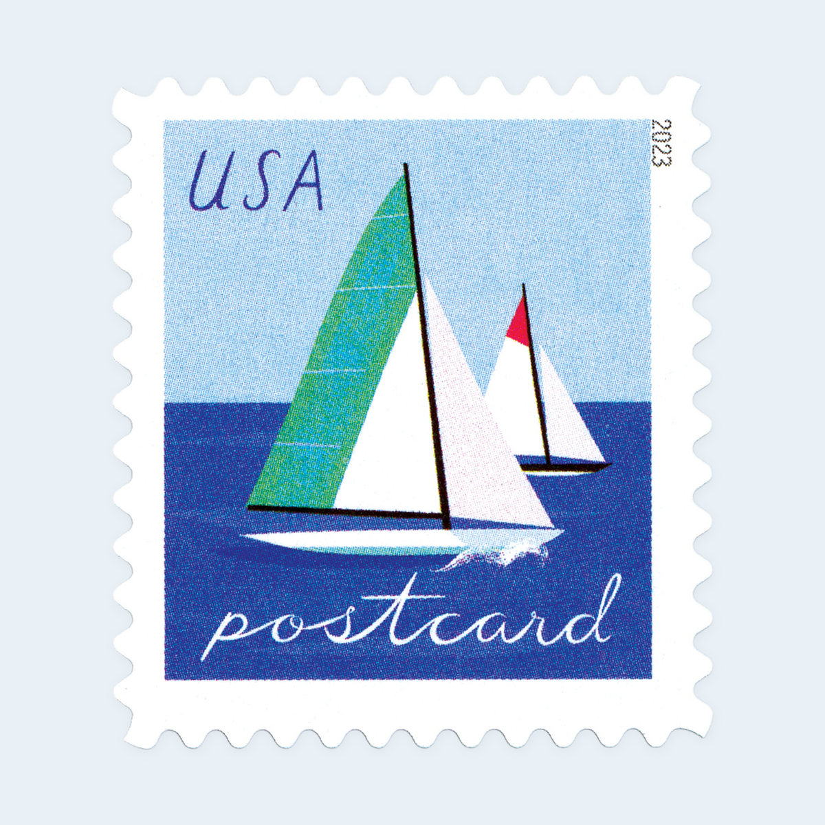 2023 Sailboats Postcard Stamps: Self-Adhesive Sheet for Domestic Postcards, product image 2