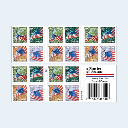 2013 A Flag for All Seasons Forever Stamps: Self-Adhesive Booklet for First-Class Mail, product image 1