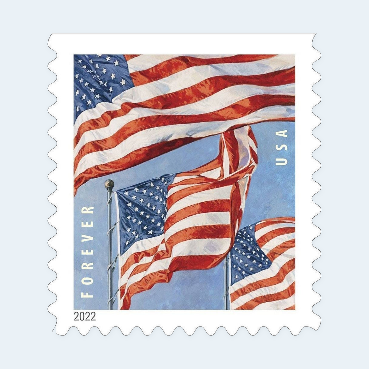 2022 U.S. Flags Forever Stamps: Self-Adhesive Sheet for First-Class Mail, product image 3