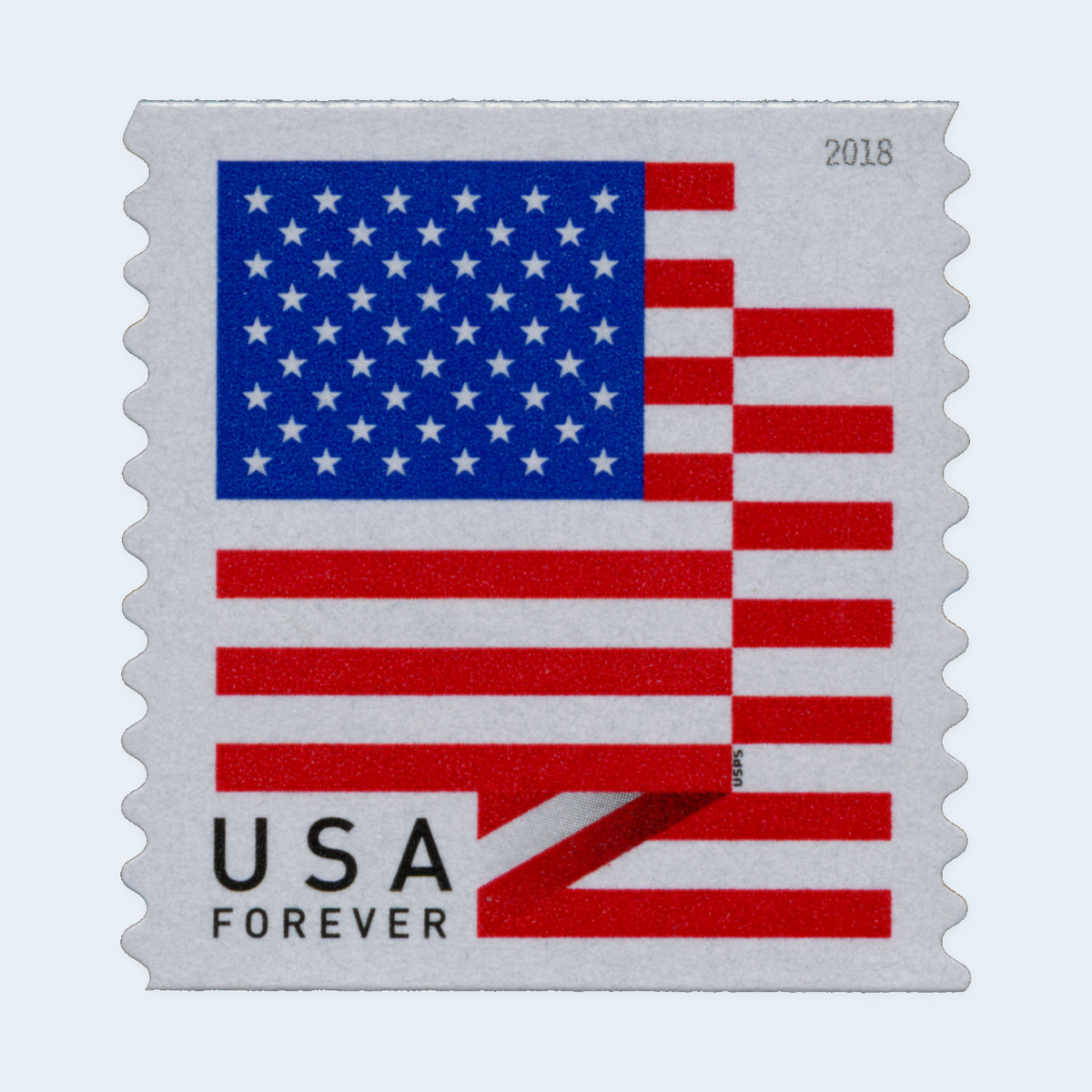 2018 U.S. flag coil, actual BCA coil stamp detail