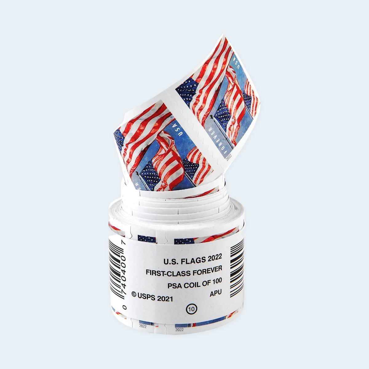 2022 U.S. flag coil, real upright 2022 APU roll with extended stamp strip