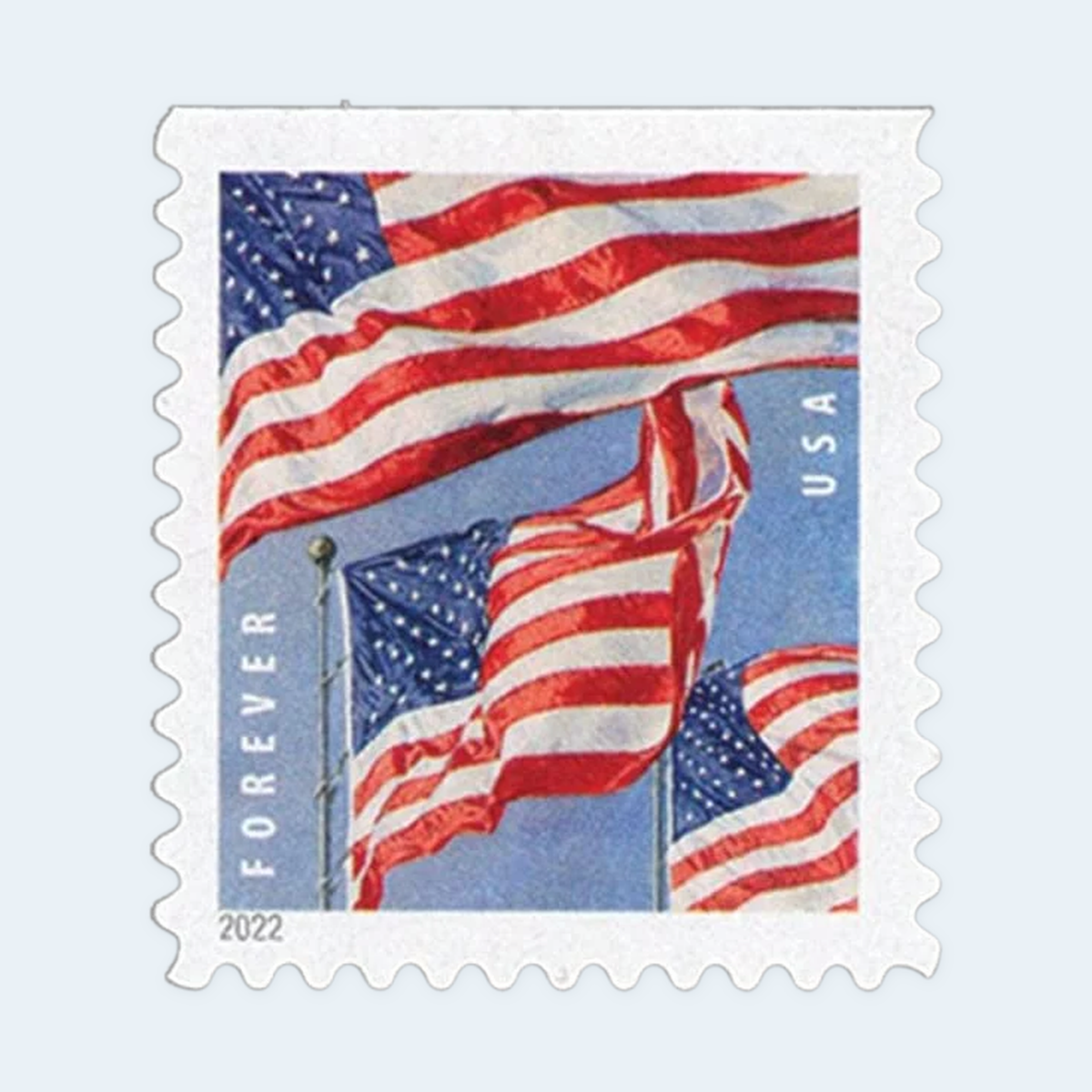 2022 U.S. flag coil, stamp artwork detail