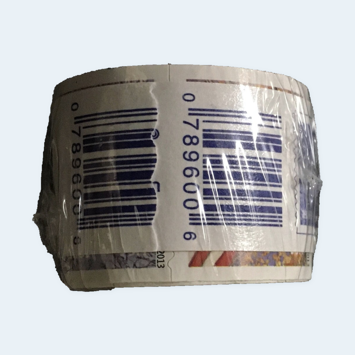 2013 U.S. flag coil, rear roll barcode view