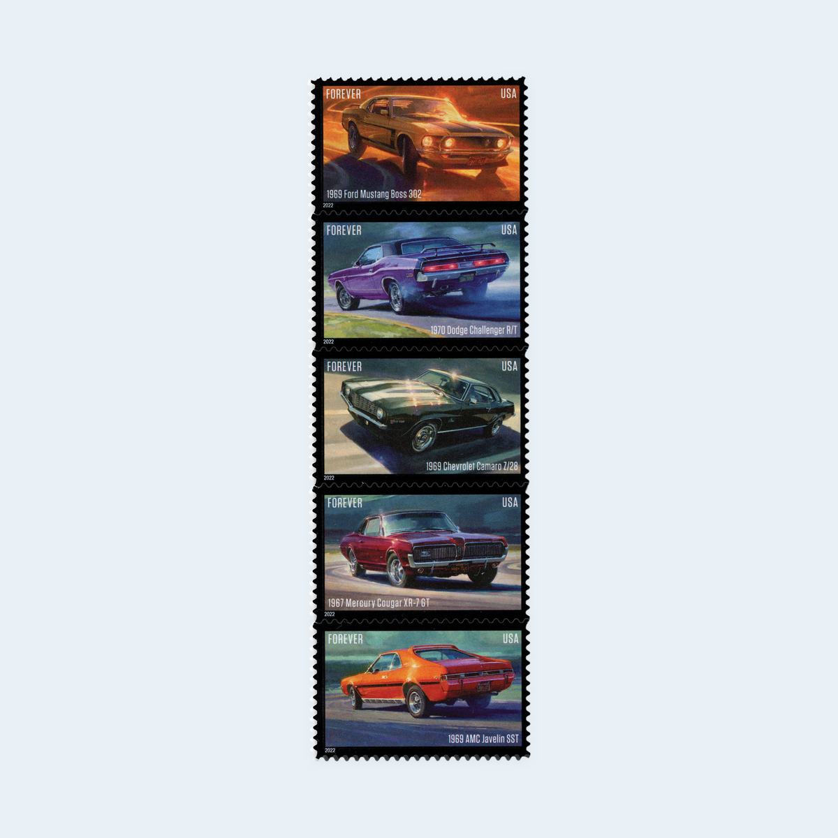 2022 Pony Cars Forever Stamps: Self-Adhesive Sheet for First-Class Mail, product image 2