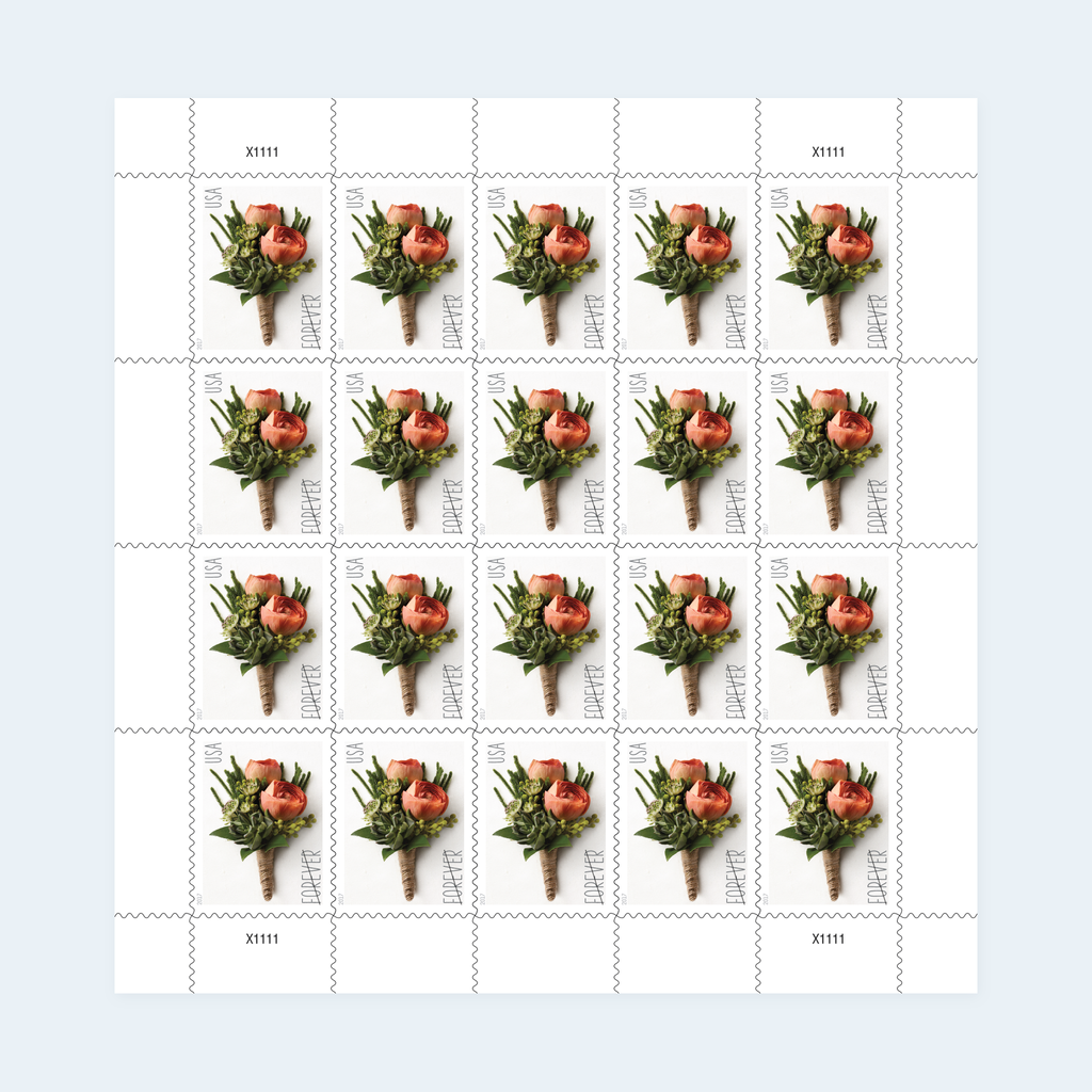 2017 Celebration Boutonniere Forever Stamps: Self-Adhesive Sheets for First-Class Mail, product image 1