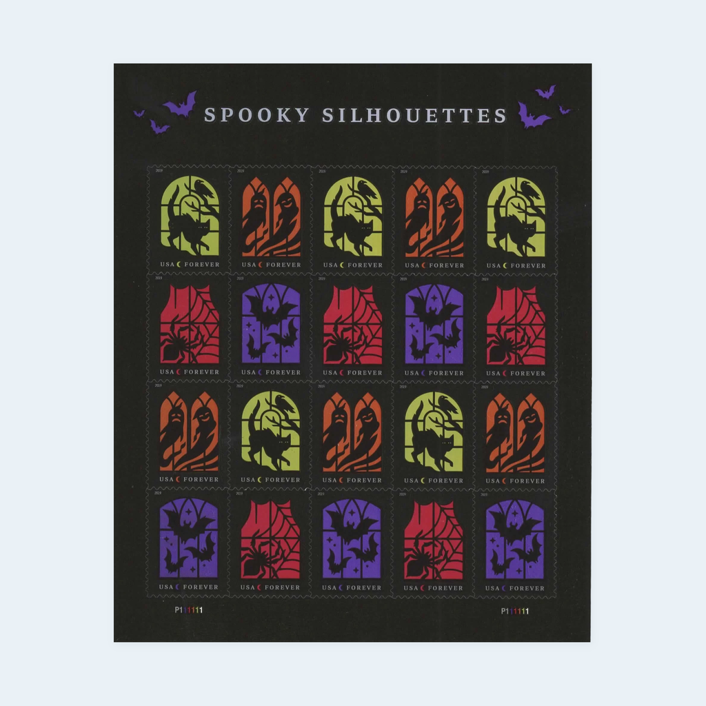 2019 Spooky Silhouettes Forever Stamps: Self-Adhesive Sheet for First-Class Mail, product image 1