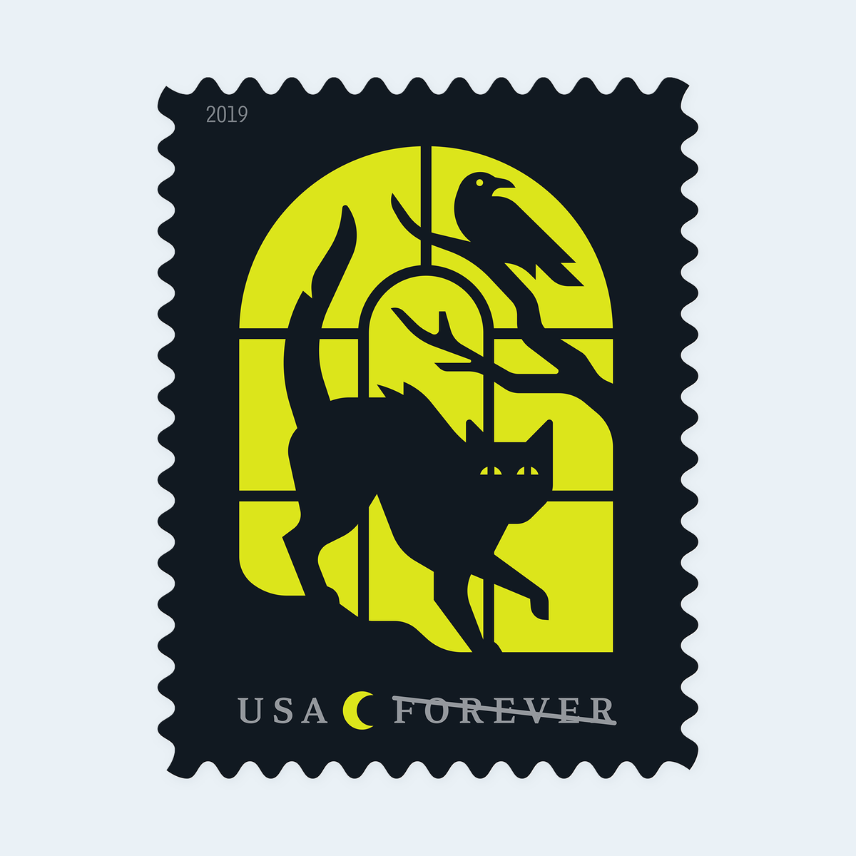 2019 Spooky Silhouettes Forever Stamps: Self-Adhesive Sheet for First-Class Mail, product image 3