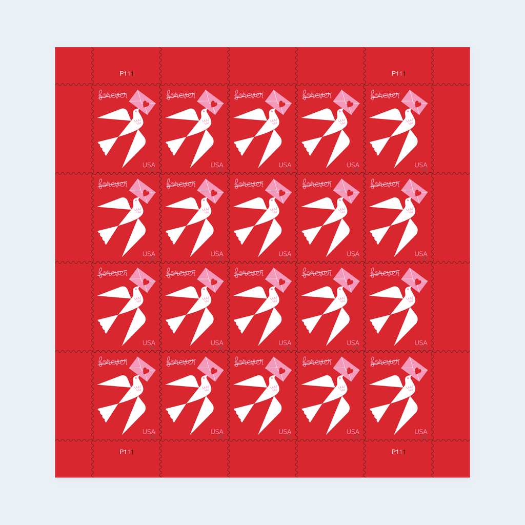 2024 Love Forever Stamps: Self-Adhesive Sheets for First-Class Mail, product image 1