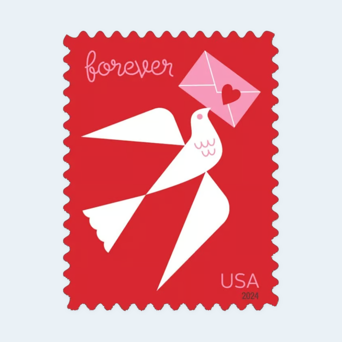 2024 Love Forever Stamps: Self-Adhesive Sheets for First-Class Mail, product image 2