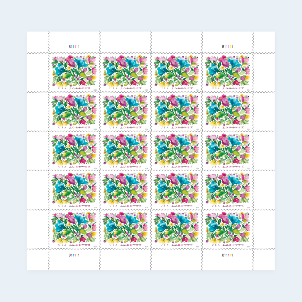 2024 Celebration Blooms Forever Stamps: Self-Adhesive Sheets for First-Class Mail, product image 1