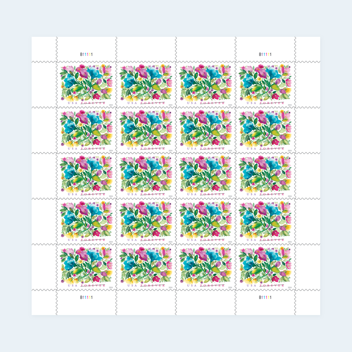 2024 Celebration Blooms Forever Stamps: Self-Adhesive Sheets for First-Class Mail, product image 1